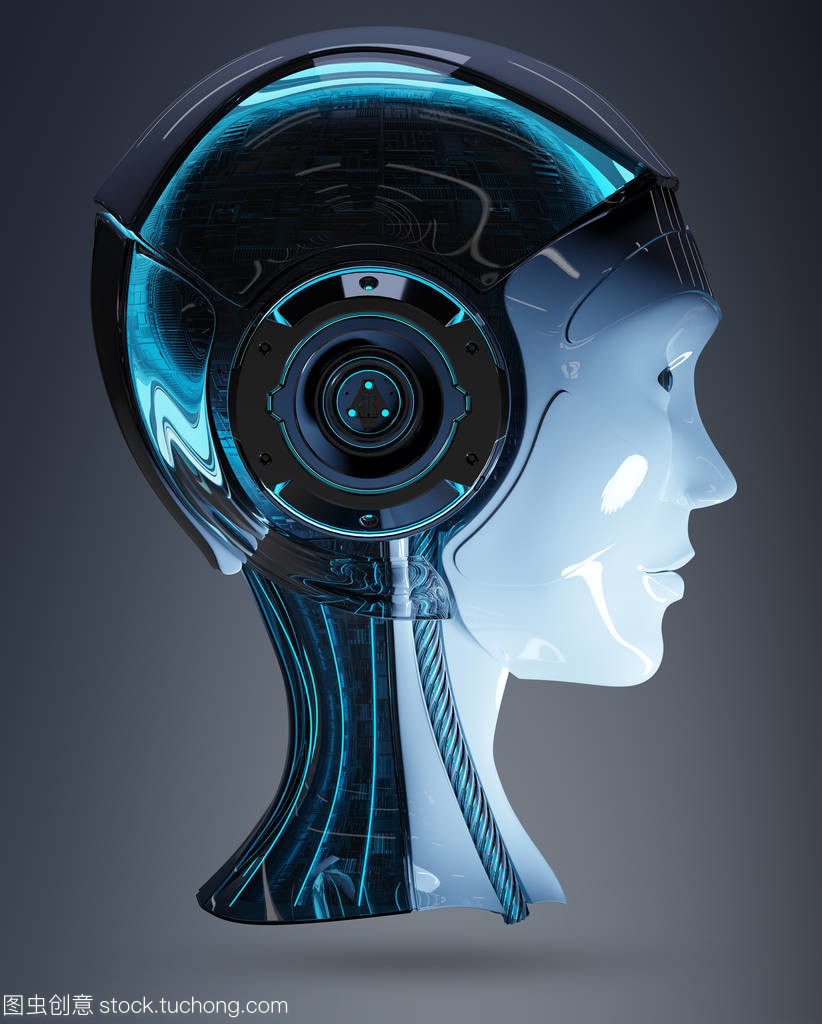 機(jī)器人頭人工智能3D渲染 視覺智能的藝術(shù)與技術(shù)交融